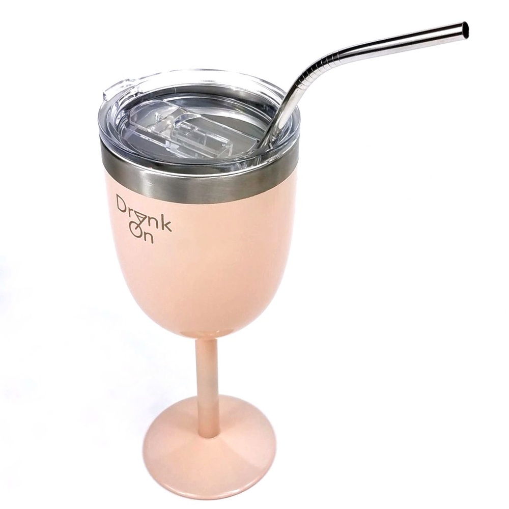 10oz Stainless Steel Wine Tumbler w/ a FREE Straw - Picture 2 of 7